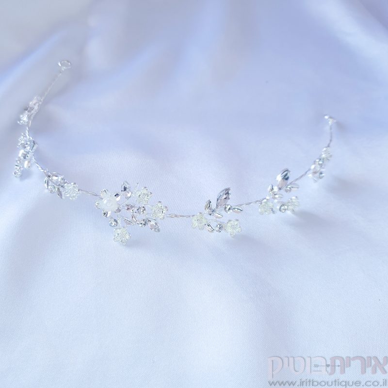 נזר לכלה כסוף - פרחים קטנים - Image 7