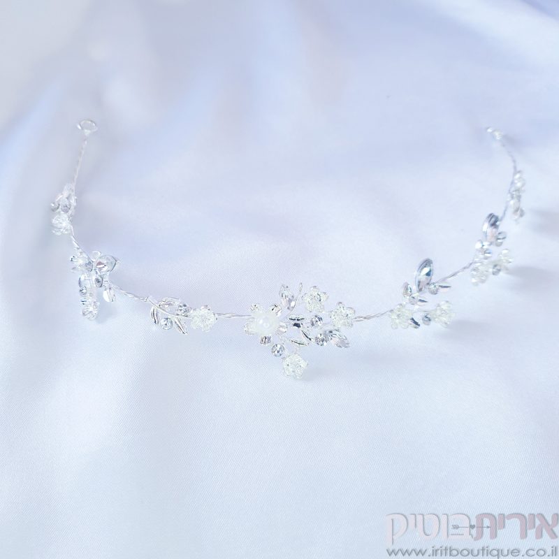 נזר לכלה כסוף - פרחים קטנים - Image 6