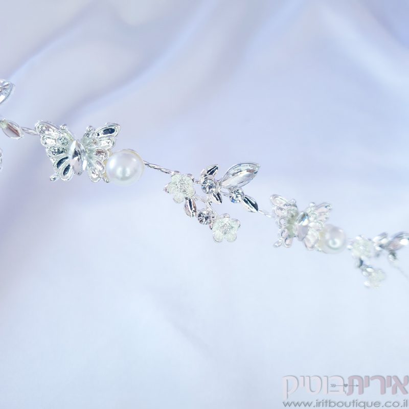 נזר לכלה כסוף - פרפרים קטנים - Image 5