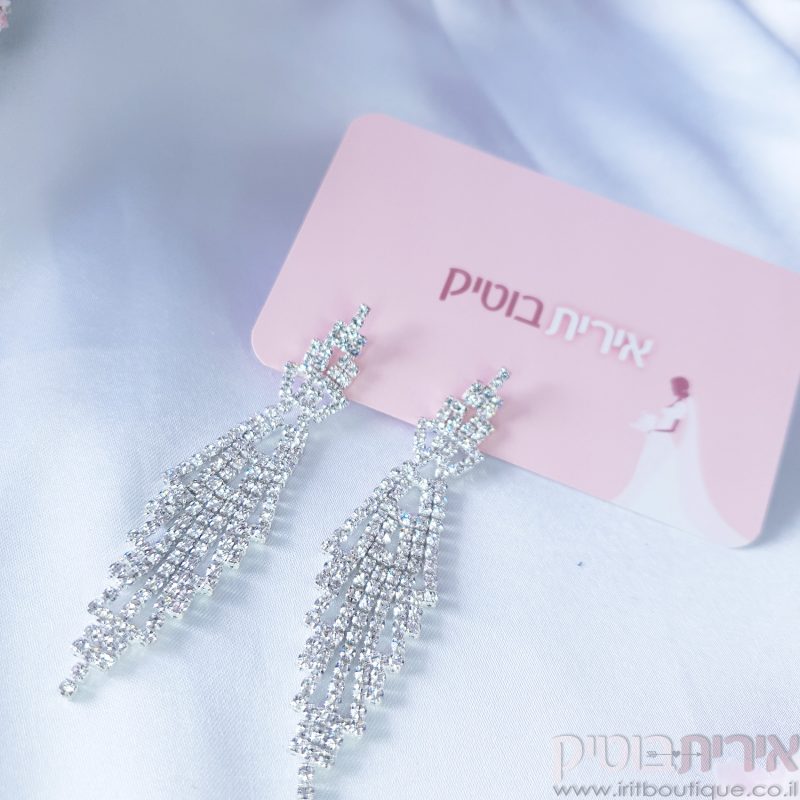 עגילי כלה נשפכים נוצצים - Image 5