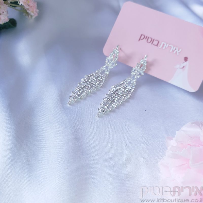 עגילי כלה נשפכים נוצצים - Image 3