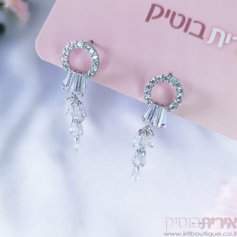 עגילי פס לכלה דגם פריז - Image 4