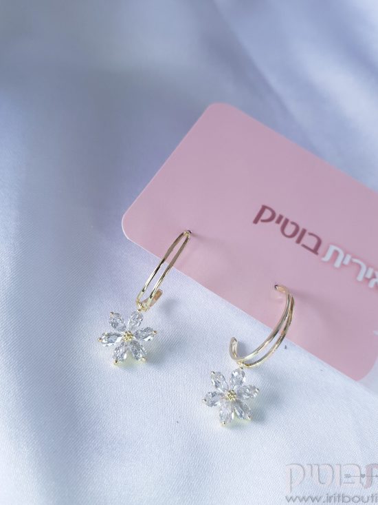 עגילי כלה עדינים ציפוי גולד
