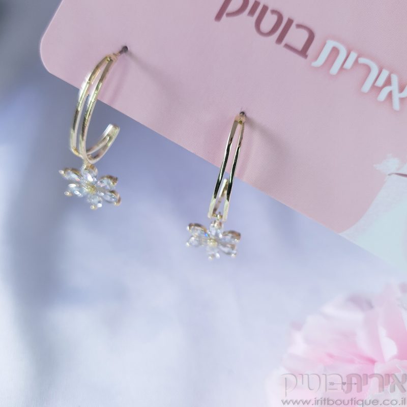עגילי כלה עדינים ציפוי גולד - Image 5