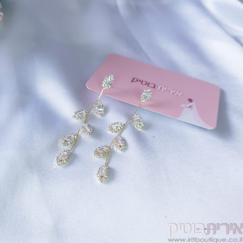 עגילי כלה עלים נופלים - Image 8