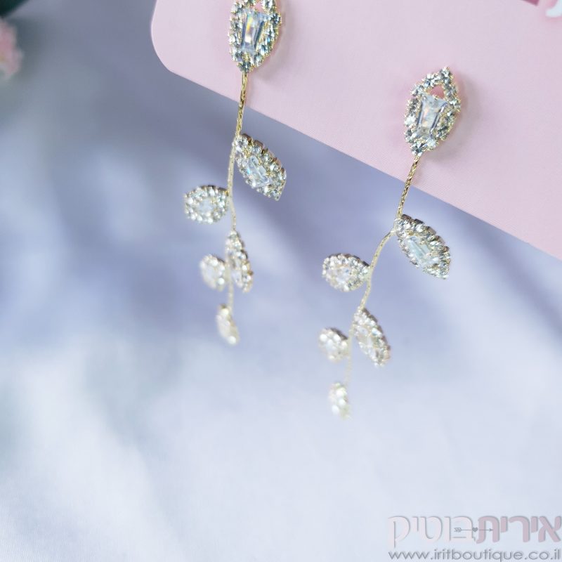 עגילי כלה עלים נופלים - Image 5