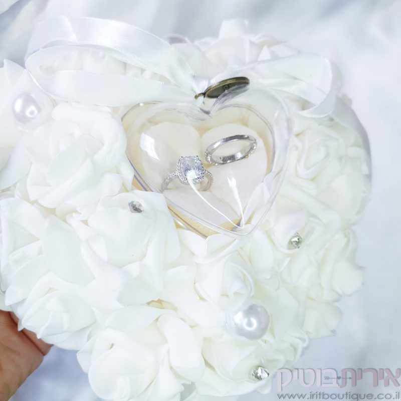 כרית שושבינה גדולה יוקרתית עם קופסת טבעות - Image 4