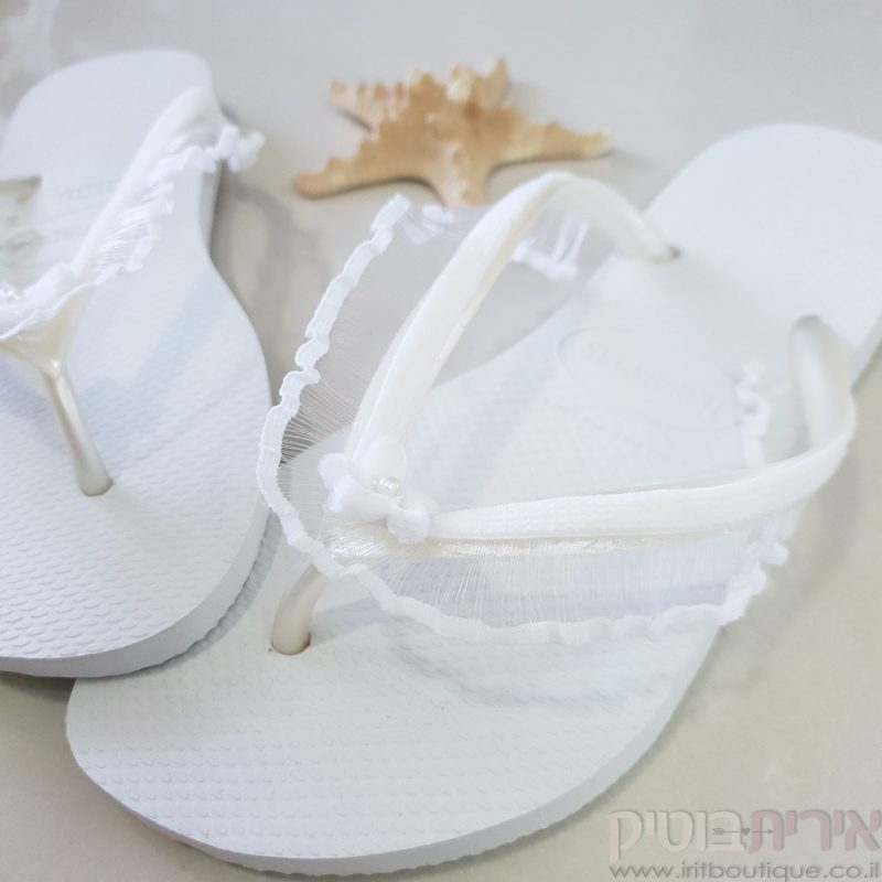 כפכפי הוויאנס לבנות עם פרח