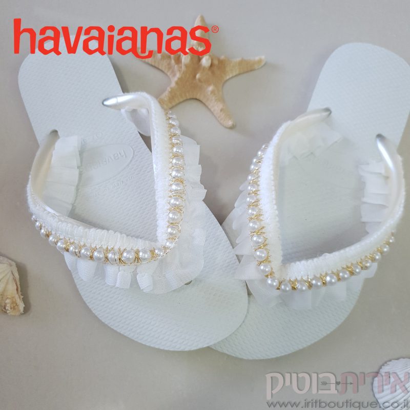 כפכפים למקווה תחרה עם פנינים