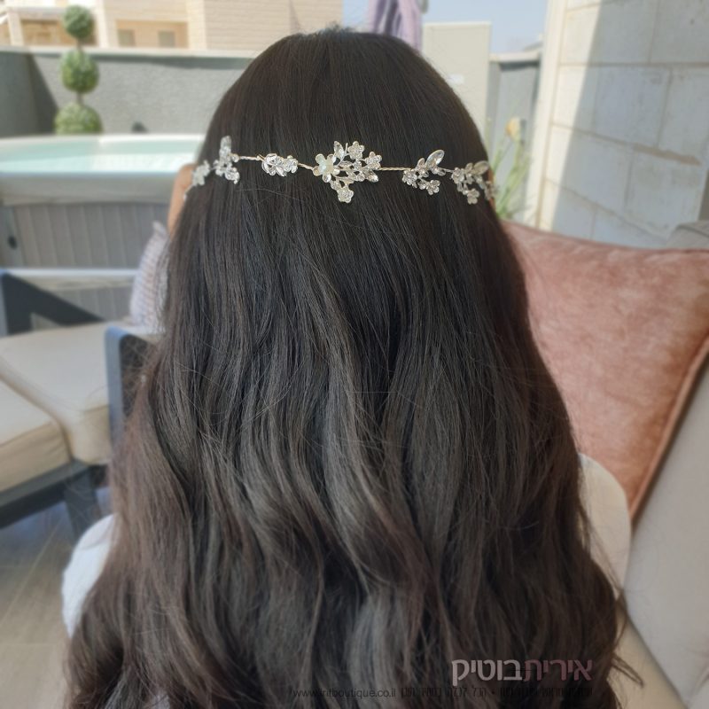 נזר לכלה כסוף - פרחים קטנים