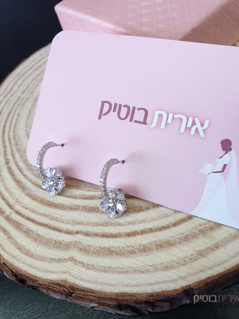 עגילי פרח אבנים
