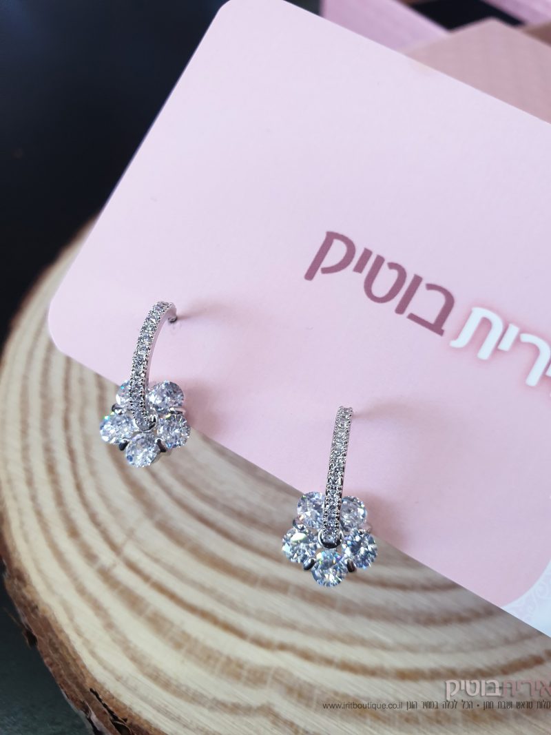 עגילי כלה בצורת פרח