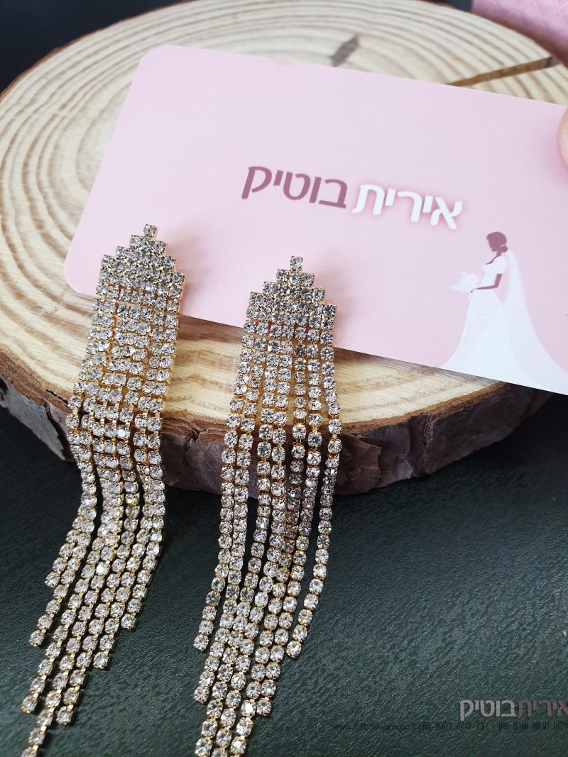 עגילי כלה נופלים זהב