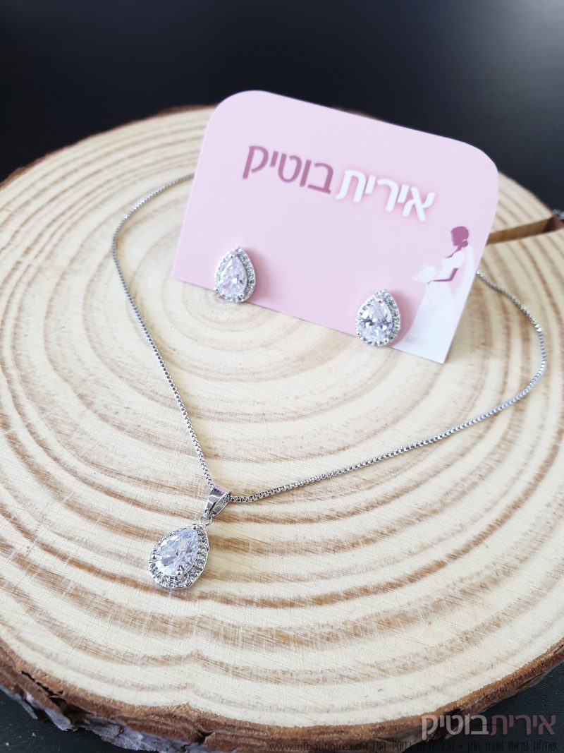 סט שרשרת ועגילים כסף