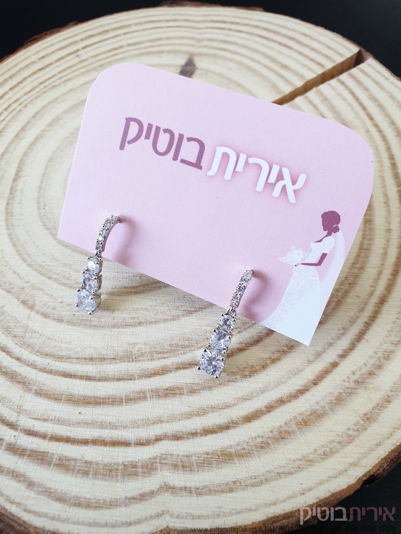 עגילים נופלים זירקון - Image 3