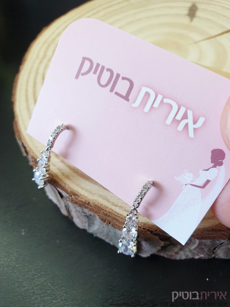 עגילים נופלים זירקון